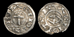 Hiberno-Norse Kings of York - Regnald I - Thors Hammer with Bow and Arrow Penny