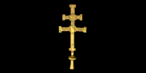 Medieval Gilt Altar Patriarchal Cross