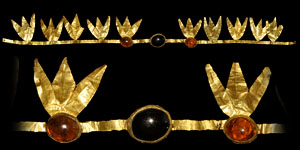 Greek Gold Diadem with Cabochon Gemstones