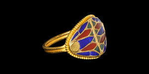 Egyptian Gold Ring with Inlays