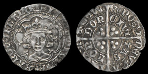 English Medieval Coins - Richard III - London - Boars Head Groat