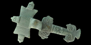 Anglo-Saxon Zoomorphic Bird-Head Lappets Cruciform Brooch