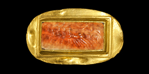 Greek Hellenistic Massive Gold Ring with Nike and Quadriga