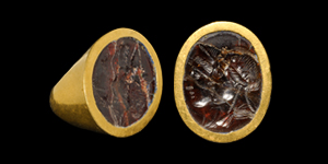 Greek Massive Gold Ring with Ptolemy VI and Cleopatra I