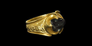 Medieval Gold Duchess of Lancaster Posy Ring with Sapphire