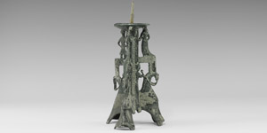 Medieval Romanesque Figural Candlestick