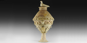 Greek Hellenistic Centuripe Wedding Urn with Painted Figural Scene