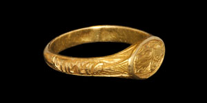 Medieval Gold Saint Catherine Iconographic Finger Ring