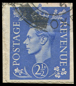 1941 2 1/2d SG 489c VARIETY, IMPERF VFU