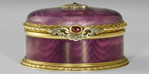 Post Medieval Gilt Enamelled Box by Armfeldt, Fabergé Workmaster