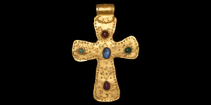 Viking Gold Jewelled Cross