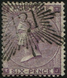 6d SG 83 Deep-Lilac BRUNSWICK STAR CANCEL