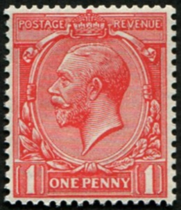 1d SG 360 VARIETY, DULL ROSE-CARMINE U/M