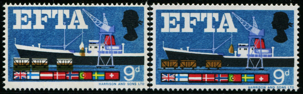 1967 EFTA 9d SG 715 SHIFT OF BROWN