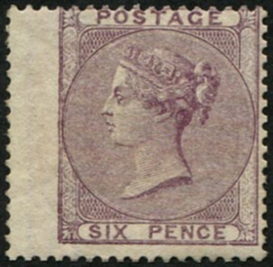 6d SG 70b VARIETY, ON THICK PAPER MINT