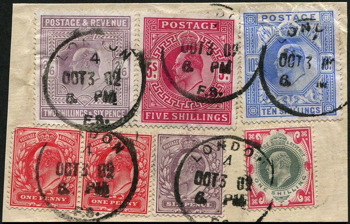 2/6d 5/- 10/- SG 260/265 (+1d, 6d & 1/-) MULTIPLE USAGE