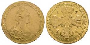 Russia - Catherine II - 1778 - Gold 10 Roubles