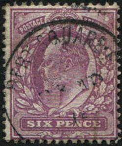 6d SG 295(5) VARIETY, DEEP DULL-LILAC(F) VFU
