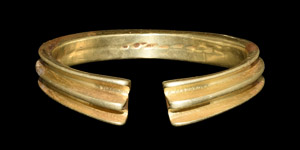 Bronze Age Heavy Solid Gold Ribbed Bracelet