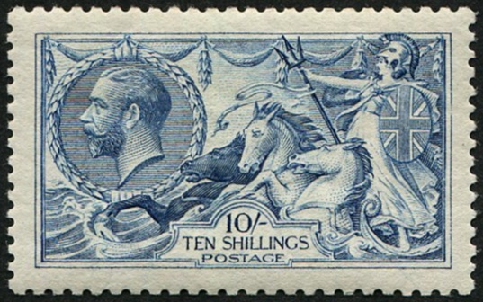 10/- SG 412 BLUE U/M