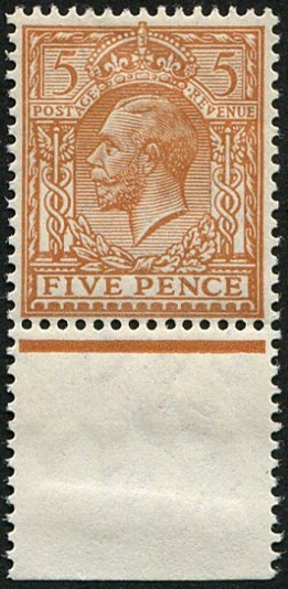 5d SG 382 VARIETY PALE GINGER BROWN U/M