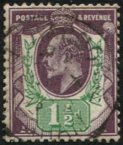 1 1/2d SG 222 SLATE-PURPLE VFU