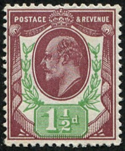 1 1/2d SG 287(2) Yellow-Green MINT