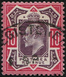 10d SG 254 SLATE PURPLE & BRIGHT CARMINE(F) VFU