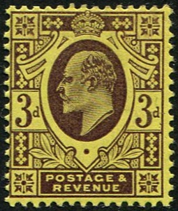 3d SG 232b VARIETY, VERY DEEP PURPLE Mint