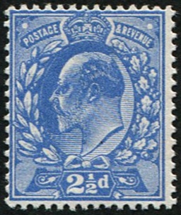 2 1/2d SG 276 (P.14) DEEP BRIGHT-BLUE MINT