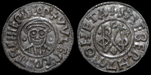 Archbishops of Canterbury - Wulfred - Group II Transitional Monogram Penny - Canterbury, SÃ¦beorht