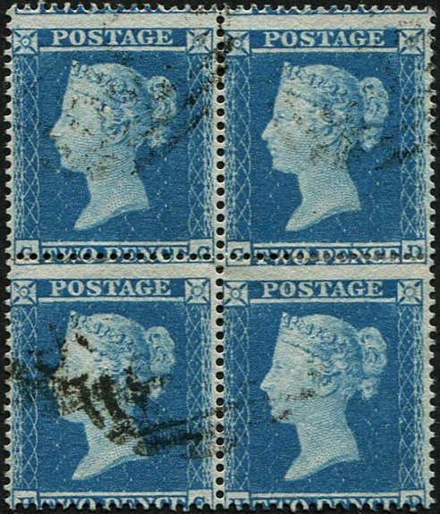 1d SG 20 (Pl.4 CC-HD) Pale-Blue BLOCK OF 4 VFU
