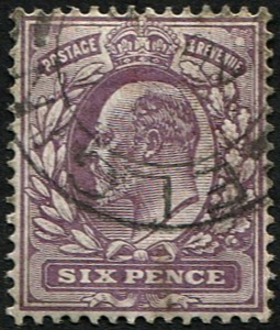 6d SG 245a Variety, (OCP) SLATE PURPLE VFU
