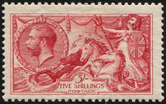 5/- SG 401(2) Pale Rose-Carmine MINT