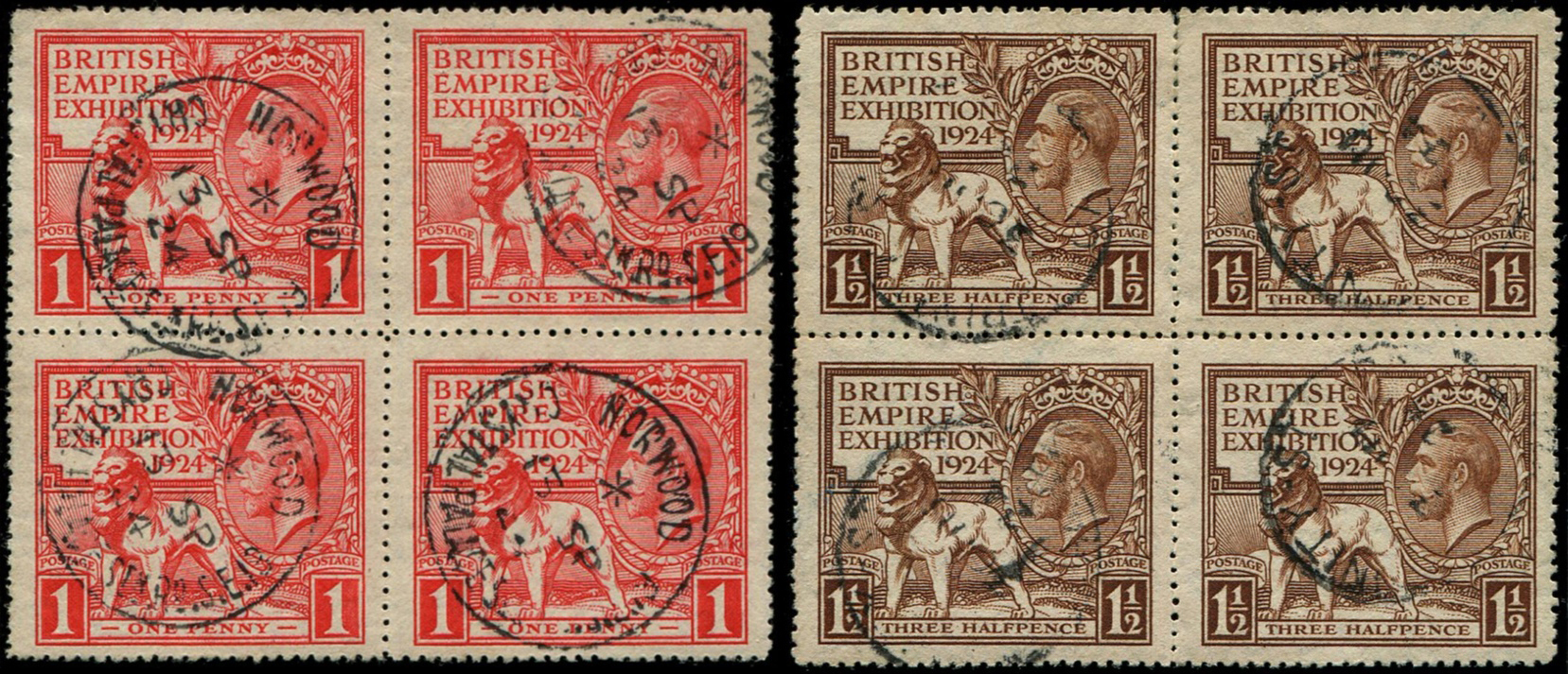 1924 WEMBLEY 1d & 1 1/2d SG 430/31 SET
