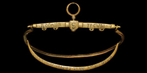 Medieval Bronze Inscribed Purse Frame