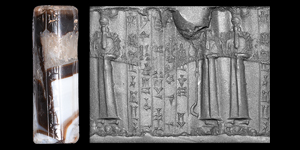 Western Asiatic Kassite Cylinder Seal with a Prayer to Nanna for Divine Favour