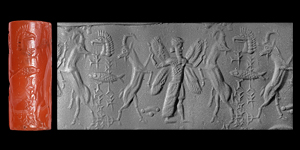 Western Asiatic Neo-Assyrian Cylinder Seal with Enlil the Protector of Life