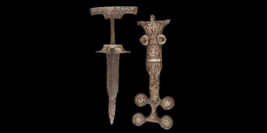 Iron Age Celtiberian Inlaid Dagger and Scabbard