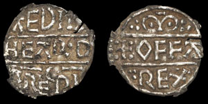 Anglo-Saxon Archbishop Aethelheard with Offa - Canterbury - Second Issue Penny