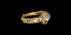 Post Medieval Gold Ring with Diamond Cross