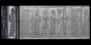 Western Asiatic Old Babylonian Cylinder Seal of Zalay, Son of Sin-Nasir