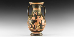 Greek Apulian Pelike with Kore and Eros