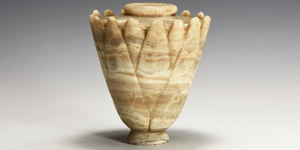 Egyptian Lidded Lotus Flower Vessel