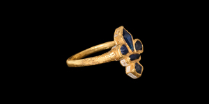 Gold and Royal Fleur-de-Lys Ring