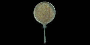 Etruscan Bronze Hercules Figural Mirror