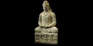 Gandharan Very Large Sitting Buddha Statue