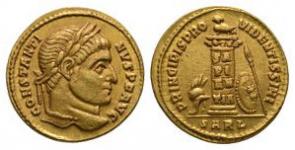 Ancient Roman Imperial Coins - Constantine I - Gold Column Solidus