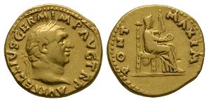 Ancient Roman Imperial Coins - Vitellius - Vesta Aureus