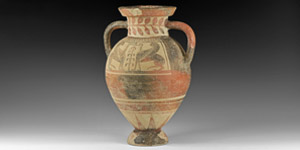 Etruscan Black Figure Ware Amphora with Sphinxes